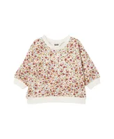 Cotton On Baby Girls Floral Alma Drop Shoulder Sweatshirt