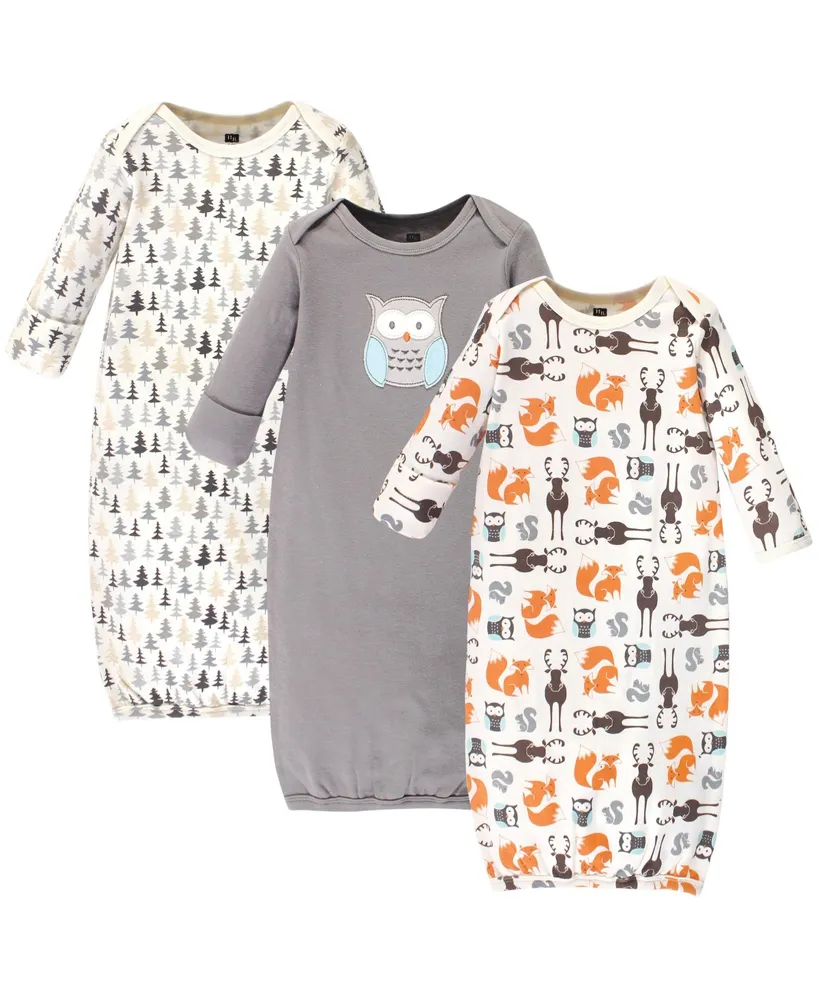 Hudson Baby Unisex Cotton Gowns, Owl