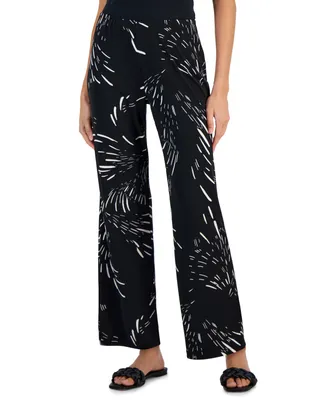 Jm Collection Petite Flash Firework Wide-Leg Pants, Created for Macy's