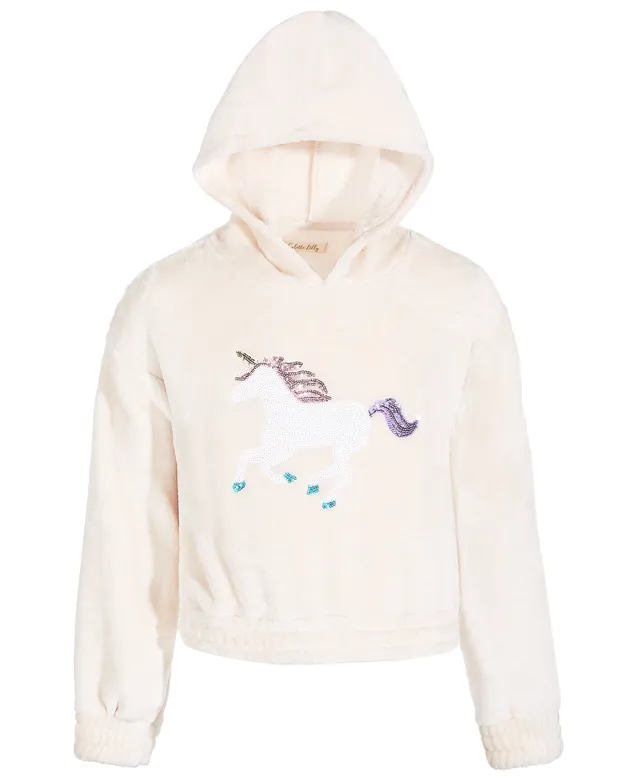 Colette Lilly Big Girls Cozy Sequined Pullover Hoodie
