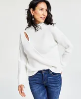 I.n.c. International Concepts Women's Assymetrical-Cutout Sweater, Created for Macy's