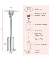 48000 Btu Stainless Steel Propane Patio Standing Heater