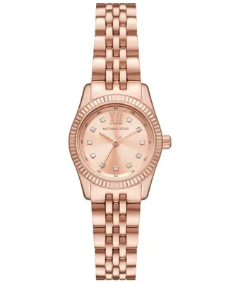 Michael Kors Women's Lexington Three-Hand Rose Gold-Tone Stainless Steel Watch 26mm