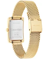 Calvin Klein Women's Two Hand Gold-Tone Stainless Steel Mesh Bracelet Watch 22.5mm