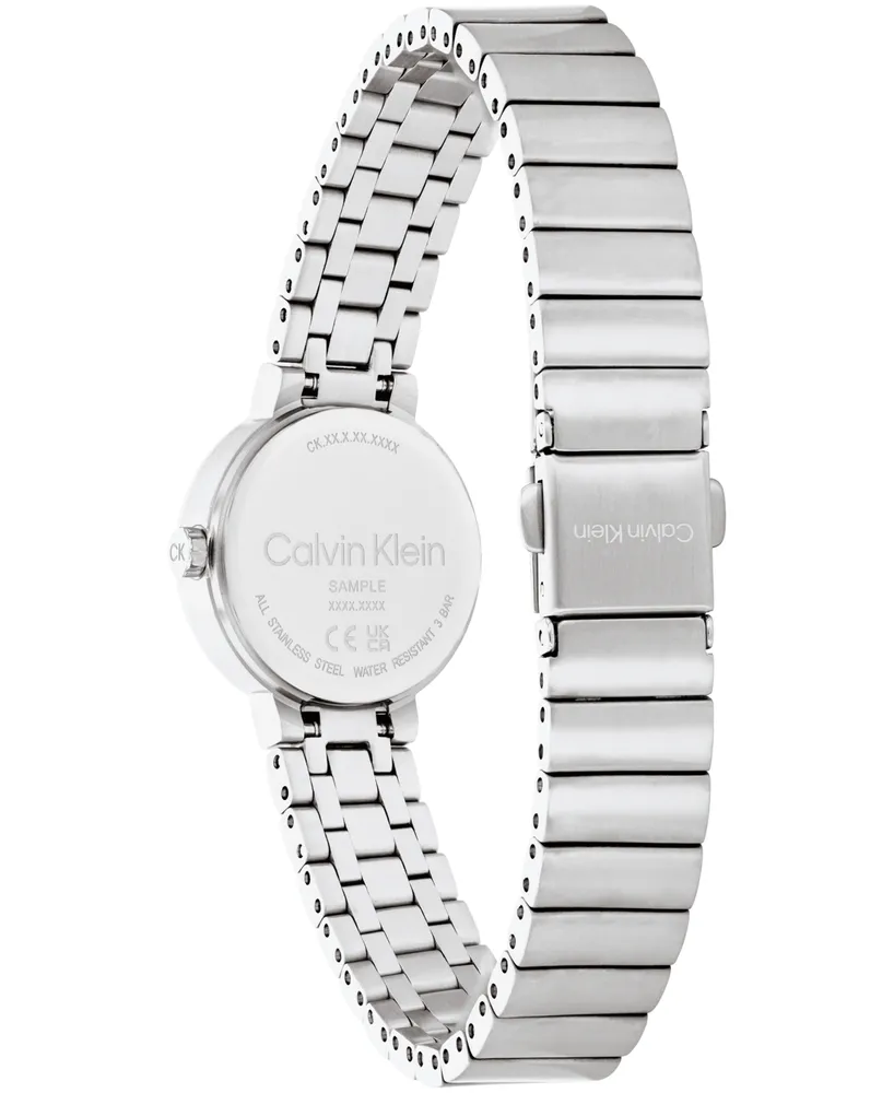 Calvin Klein Women's Three Hand Silver Stainless Steel Bracelet Watch 25mm