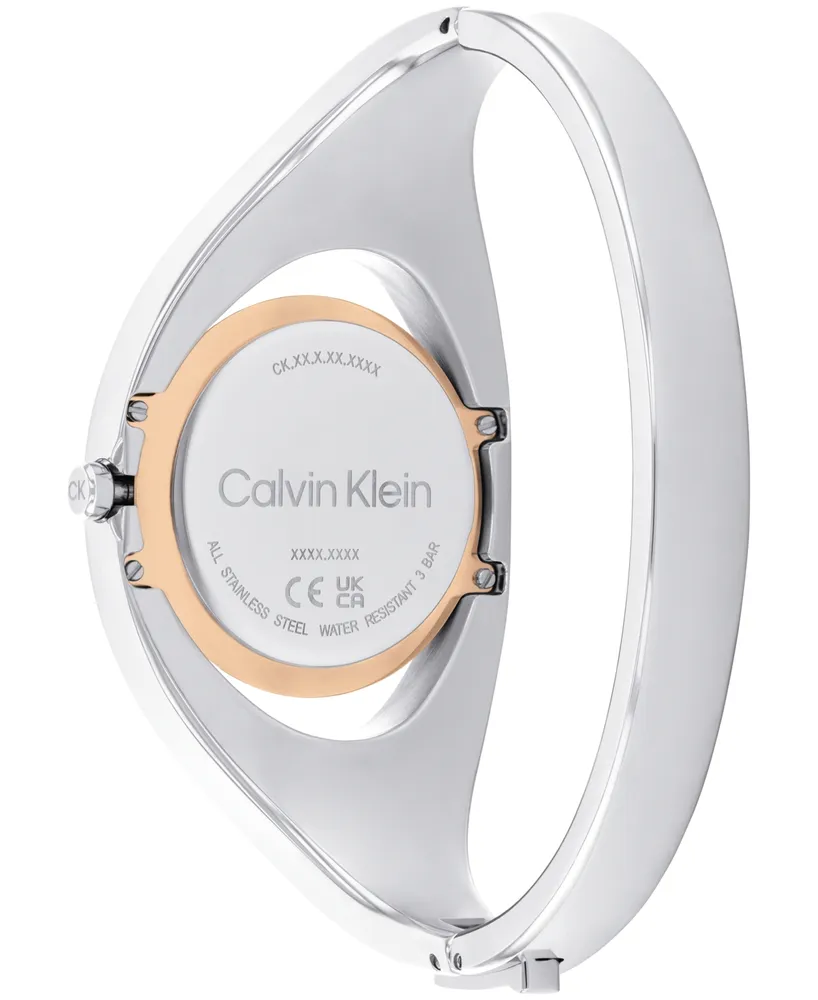 Calvin Klein Women's Two Hand Two-Tone Stainless Steel Bangle Bracelet Watch 30mm - Two