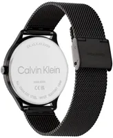Calvin Klein Women's Multi-Function Black Stainless Steel Mesh Bracelet Watch 38mm