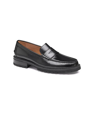 Johnston & Murphy Men's Donnell Leather Penny Loafers - Black Brush