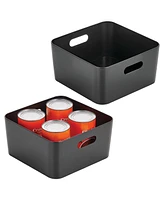 mDesign Metal Kitchen Storage Container Bin, Handles