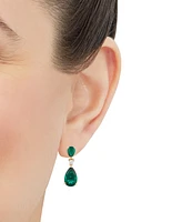 Grown With Love Lab Grown Emerald (4-5/8 ct. t.w.) & Diamond (1/8 ct. t.w.) Double Pear Drop Earrings (Also available in Ruby)