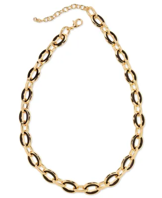 On 34th Gold-Tone & Color Chunky Link Collar Necklace, 17" + 2" extender, Created for Macy's