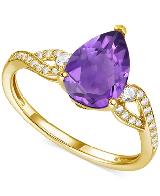 Amethyst (1-3/4 ct. t.w.) & Lab-Grown White Sapphire (1/6 Twist Ring 14k Gold-Plated Sterling Silver (Also Additional Gemstones)