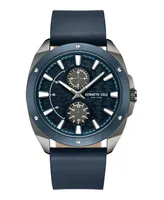 Kenneth Cole New York Men's Dress Sport Blue Dark Genuine Leather Watch 43mm