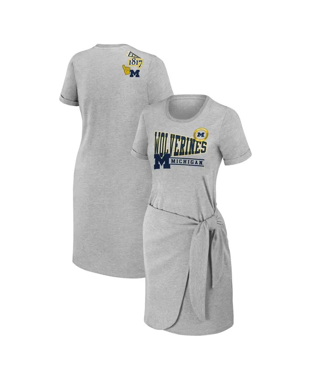 St. Louis Cardinals WEAR by Erin Andrews Women's Knotted T-Shirt Dress -  Heather Gray