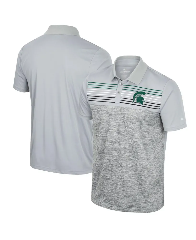 Men's Colosseum Gray Michigan State Spartans Cybernetic Polo Shirt