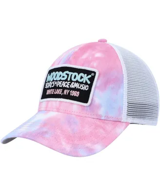 Men's American Needle Pink, White Woodstock Valin Trucker Snapback Hat