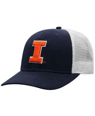 Men's Top of the World Navy, White Illinois Fighting Illini Trucker Snapback Hat