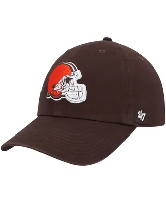Big Boys and Girls '47 Brand Brown Cleveland Browns Team Logo Clean Up Adjustable Hat