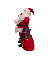 Kurt Adler 10.5" Battery-Operated Fabriche Musical Karaoke Santa