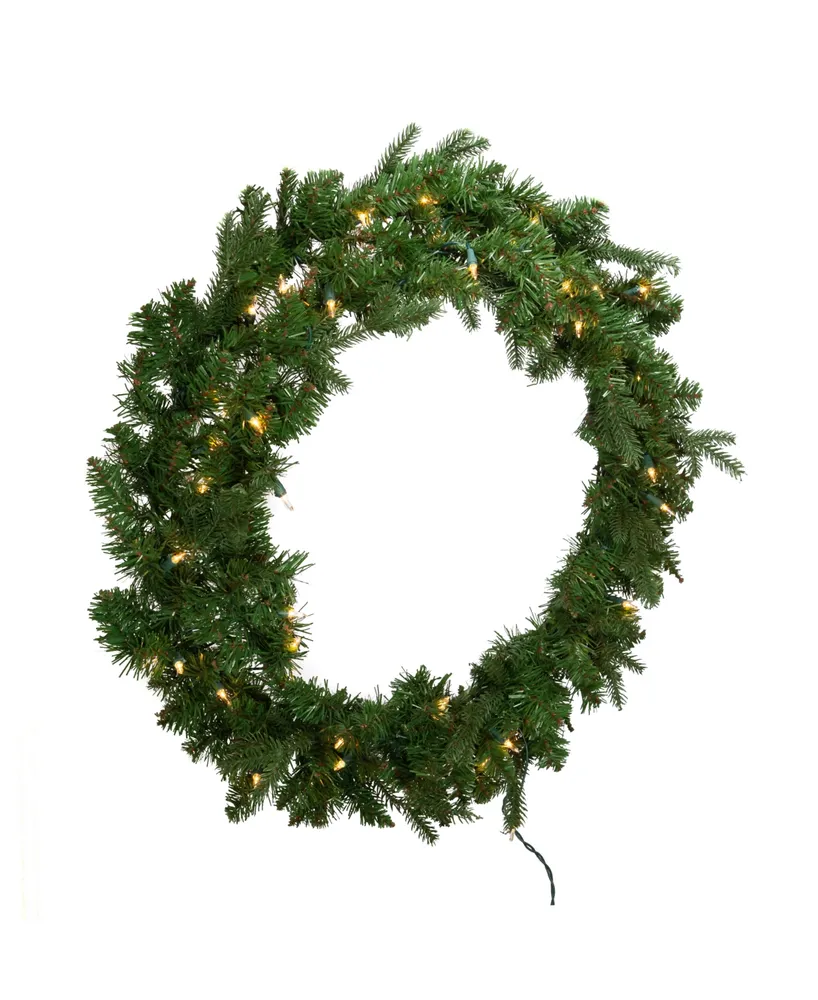 Kurt Adler 30" Pre-Lit Clear Jackson Pine Wreath