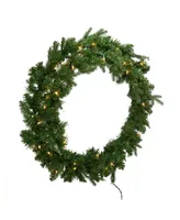 Kurt Adler 30" Pre-Lit Clear Jackson Pine Wreath