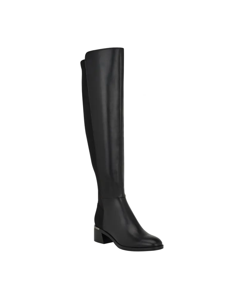 Calvin Klein Women's Jotty Round Toe Over The Knee Dress Boots