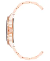 Anne Klein Women's Three Hand Quartz Navy Enamel and Rose Gold-tone Alloy Bracelet Watch, 38mm - Navy-Rose Gold