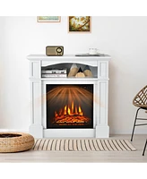 32" 1400W Electric Fireplace Mantel Tv Stand Space Heater W/ Shelf