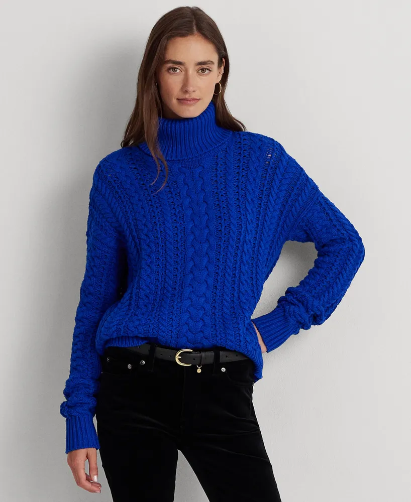 Lauren Ralph Lauren Women's Cable-Knit Turtleneck Sweater