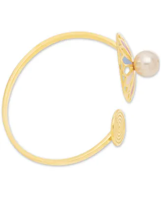 Nectar Nectar New York 18k Gold-Plated Pink Cultured Pearl Cuff Bracelet