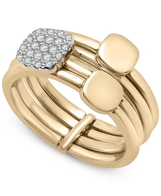 Wrapped Diamond Four Row Stack Ring (1/6 ct. t.w.) in 10k Gold, Created for Macy's