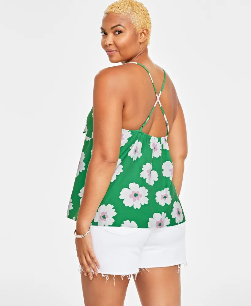 On 34th Women's Floral-Print Keyhole Bow Tank, Created for Macy's
