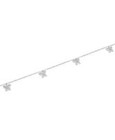 Wrapped Diamond Pave Dangle Butterfly Link Bracelet (1/6 ct. t.w.) in 14k White Gold, Created for Macy's