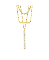 Sterling Forever Cubic Zirconia Lottie Layered Necklace