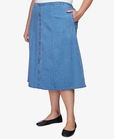 Alfred Dunner Plus Paneled Denim Skirt