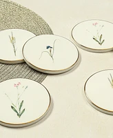 Porland Botanical 6 Piece Coaster Set, Service for 6