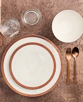 Porland Copper Line 12 Piece Dinnerware Set, Service for 4