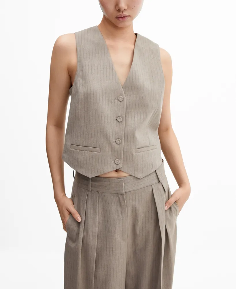 Mango Women's Pinstriped Vest