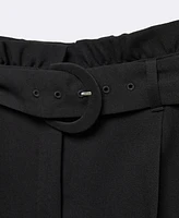 Mango Women's Belted Paper Bag Trousers