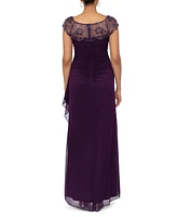 Xscape Embellished-Neck Gown