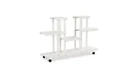 4-Tier Wood Casters Rolling Shelf Plant Stand