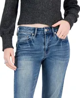 Dollhouse Juniors' High-Rise Bootcut Embellished-Pocket Jeans