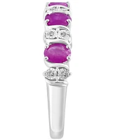 Effy Emerald (1-1/20 ct. t.w.) & Diamond (1/20 Ring Sterling Silver (Also Ruby Sapphire)