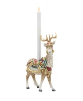 Fitz and Floyd Noel Holiday Standing Deer Candle Holder, 10.25-in