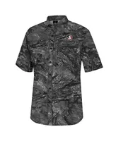 Men's Colosseum Charcoal Florida State Seminoles Realtree Aspect Charter Full-Button Fishing Shirt