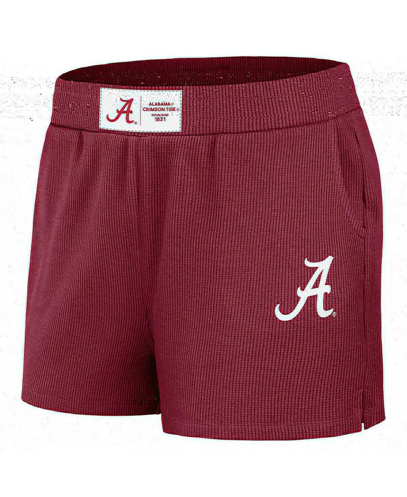 Women's Wear by Erin Andrews Crimson Alabama Crimson Tide Waffle Knit Long Sleeve T-shirt and Shorts Lounge Set