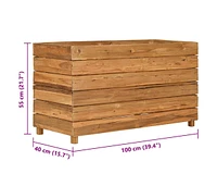 Raised Bed 39.4"x15.7"x21.7" Recycled Teak Wood and Steel