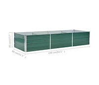 Garden Raised Bed Galvanized Steel 94.5"x31.5"x17.7" Green