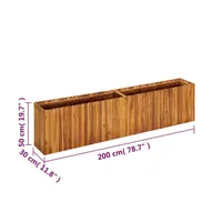 vidaXL Garden Raised Bed 78.7"x11.8"x19.6" Solid Acacia Wood