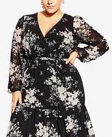 City Chic Plus Size Bouquet Maxi Dress